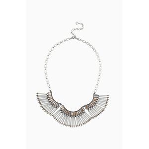 STELLA & DOT Twilight Silver Fringe Statement Necklace